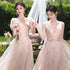 Off Shoulder Bridesmaid Dress Elegant Bubble Sleeve Floral Print Aline Gown For Party
