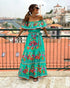 Elegant One-shoulder Short-sleeved Dress For Women Fashion Splicing Floral Print Dresses