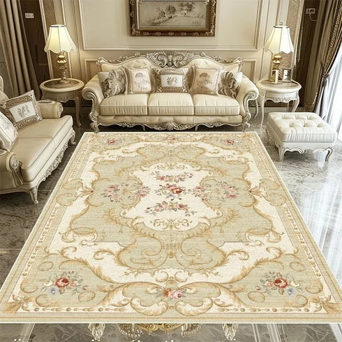 European Retro Area Rug for Living Room Hallway Bedroom Lounge Non-Slip Mat