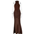 JULISSA MO Satin Sexy Hollow Out Maxi Dress for Elegant Parties