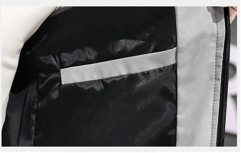 Plus Size Men's Casual Baseball Jacket for Autumn - Lightweight Windproof Cycling Outerwear with Zipper Closure and Pockets, Available in 3XL to 5XL Sizes