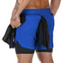 Men's 2-in-1 Quick Dry Sport Shorts for Gym and Fitness Workouts