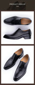 Classic Men's Oxfords Genuine Leather Shoes for Wedding Party Office and Business Suits