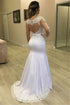 Sheer Long Sleeves Mermaid Wedding Dresses Two Pieces Gowns