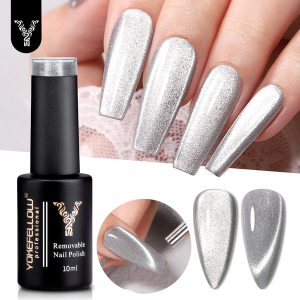 Crystal Cat Eye Magnetic Gel Nail Polish – 10ml Professional UV Varnish for Stunning DIY Manicures with 9D Wide Cat Eyes Effect