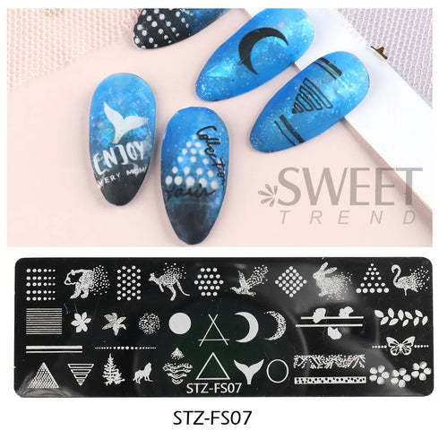 Winter Wonderland Nail Art Stamping Plate with Snowflake, Butterfly, and Rose Leaf Designs - Perfect for DIY Christmas Nail Polish Printing Template Tool
