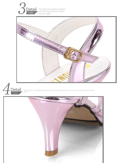 Elegant Bling Peep Toe Sandals for Women – Summer Dress Shoes with Wedge High Heels