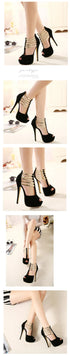 Elegant Stiletto Platform Pumps for Women - Chic Slingback Wedding Shoes