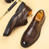 Leather Oxford Shoes for Men Elegant Minimalist Lace Up Business Casual Footwear