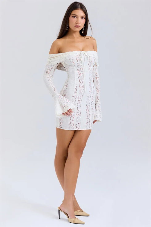Mozision Lace Off-shoulder Sexy Maxi Dress Elegant Evening Dress