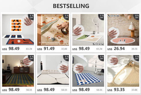 French Style Plush Carpet for Living Room and Bedroom Minimalist Fluffy Rug