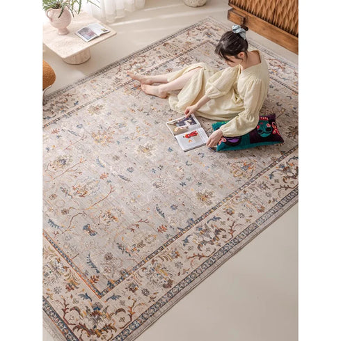 Retro Living Room Carpet Nordic Luxury Fashion Area Rug Fluffy Sofa Mat