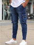 Men's Slim Fit Stretch Jeans Multi Pocket Cargo Trousers