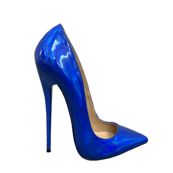 CACA Sexy Stage Show Shoes Women Pumps Patent Leather Heels