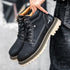 Men's Classic Leather Winter Ankle Boots with Warm Fur Lining for Outdoor Adventures