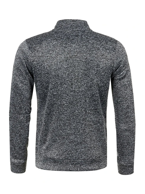 Men's Casual Long Zipper Jacket for Autumn and Winter – Thick, Comfortable Outerwear with Turtleneck and Pockets