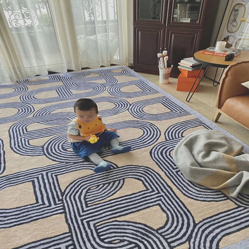 French Style Plush Carpet for Living Room and Bedroom Minimalist Fluffy Rug