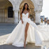 A Line Sexy Sweetheart Side Split Backless Bridal Gown Custom Wedding Dress