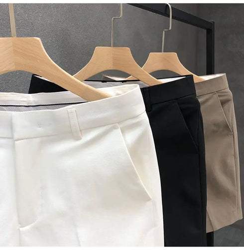 High-End Light Business Suit Shorts Men's Slim Casual Shorts