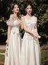 Bridesmaid Dress Floor Length Jersey Gown With Ruched Bow Sweetheart Neckline For Wedding Party Dress