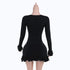 Knitted Ruffle Mini Dress for Women Elegant Bodycon Knit Sweater Dress for Autumn Winter