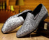 Elegant Men's Sequin Loafers for Weddings and Formal Parties - Designer Slip-On Flats with Pointed Toe and Comfortable PU Insole