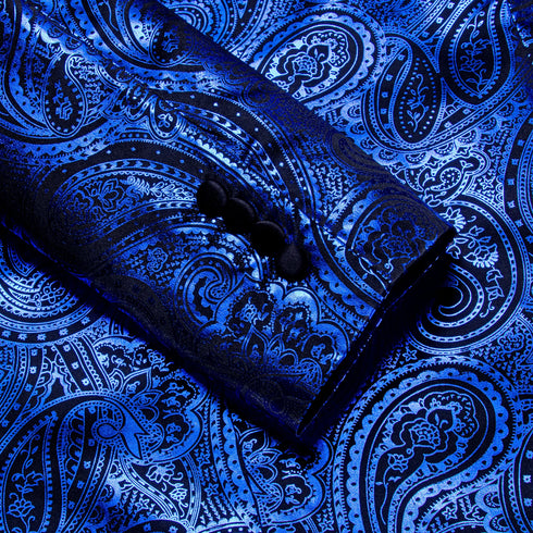 Men's Slim Fit Single Button Paisley Blazer Jacket for Business, Party, Wedding, and Prom - Stylish Formal Wear for All Seasons
