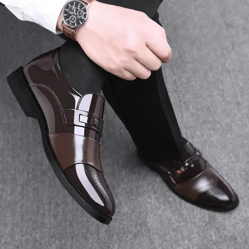 Elegant Men's Formal Oxfords - Slip-On Leather Loafers for Business, Weddings, and Parties - Comfortable Casual Shoes for Every Occasion