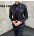 Slim Fit Men's Three Piece Suit with Vest and Trousers for Wedding