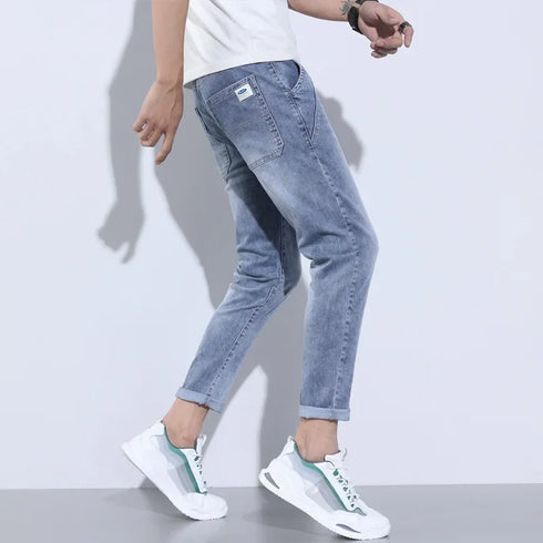 Korean Street Luxury Work Pants Men's Jogger Jeans Denim Wear