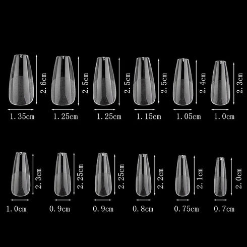 120Pcs Clear Frosted Stiletto, Almond, and Square Fake Nails - Full Coverage Gel X Coffin Manicure Tips for Stunning Autumn Nails