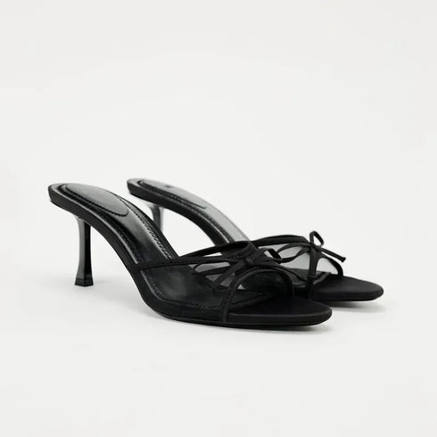 Elegant Strappy Cat Heel Clip Toe Sandals For Women