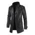 Men's Casual Fleece-Lined Leather Windbreaker Coat - Stylish Moto & Biker Jacket for Autumn and Winter Wear