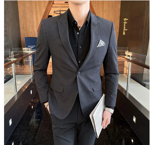 Fashionable Men's Suit and Trousers Two-Piece Set for Business Casual and Weddings