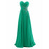 Strapless A-Line Chiffon Bridesmaid Dress With Beading Crystals and Pleats Corset Back