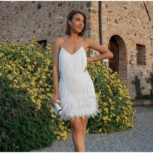 Party Dress Evening Luxury Women Clothes Tassel Fringed Bodycon Outfits