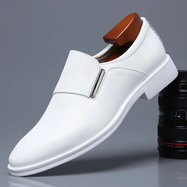 Leather Pointed Toe Men's Formal Dress Loafers for Business Wedding