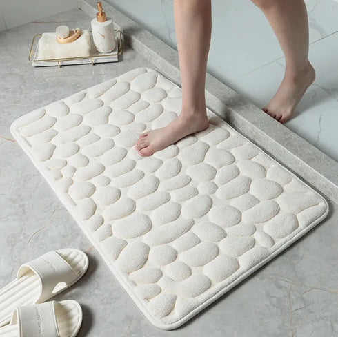 Mat Non Slip Cobblestone Embossed Bathroom Rug Memory Foam Doormat