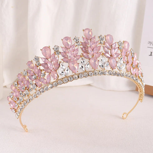 Baroque Crystal Bridal Tiara Headband - Elegant Rhinestone Hair Jewelry for Women