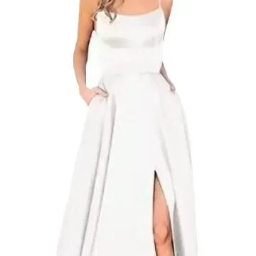 Strapless Satin Ball Gown With Train For Formal Banquet Evening Wedding Dress Silhouette Classic