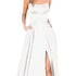 Strapless Satin Ball Gown With Train For Formal Banquet Evening Wedding Dress Silhouette Classic