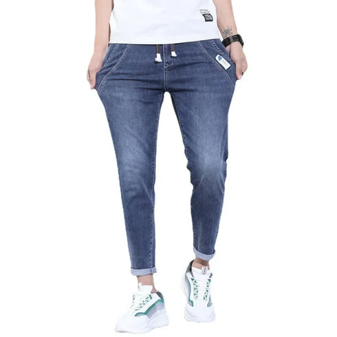 Korean Street Luxury Work Pants Men's Jogger Jeans Denim Wear
