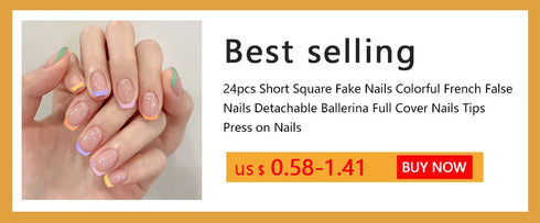 24pcs Elegant French White Short Acrylic False Nails with Rhinestone Design - Full Cover Press-On Nail Tips for Effortless Nail Art and Professional-Quality Nail Supplies