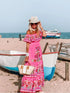 Elegant One-shoulder Short-sleeved Dress For Women Fashion Splicing Floral Print Dresses