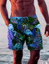 Men's Swim Shorts Drawstring Leaf Flamingo Quick Dry Trunks