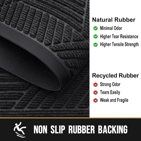 Absorbent Low Profile Entryway Rug Non-Slip Washable Welcome Mat for Heavy Duty Use