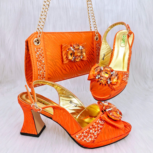 Italian Design Ladies Pumps with Matching Bag Set - Elegant Fashion for Spring/Autumn