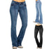 Women's Low Waist Boot Cut Jeans Slim Stretch Denim Trousers