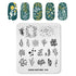 Nature-Inspired Nail Art Stamping Plate - Stainless Steel DIY Manicure Tool with Leaf and Umbrella Patterns for Stunning Nail Designs
