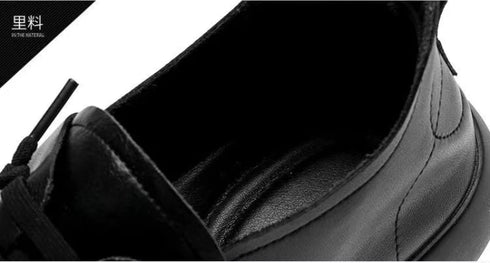 Versatile Thick Soled Casual Business Men's Shoes - Genuine Leather Spring and Autumn Footwear for Stylish Comfort